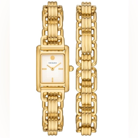 Tory Burch The Small Eleanor Double Wrap Bracelet Set, 19mm x 28mm - Picture 2 of 7